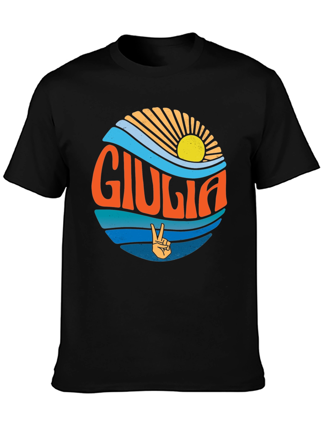 Giulia Peace Sign Graphic Tee - Retro Beach Vibes