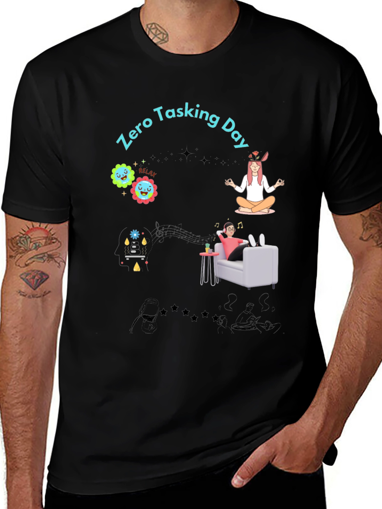 Zero Tasking Day Graphic T-Shirt - Relax & Unwind