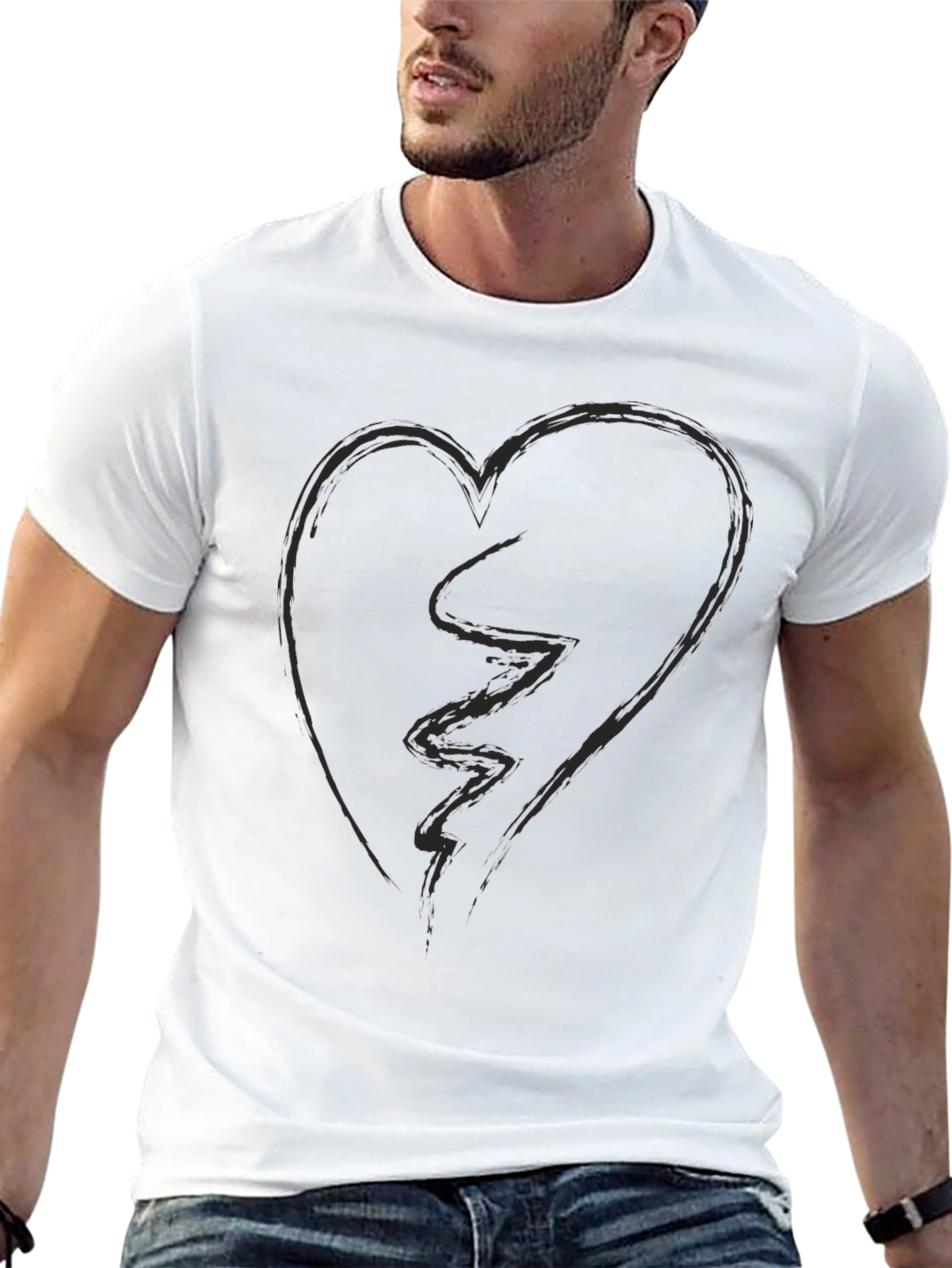 Heartbreak Graphic T-Shirt - Stylish Black Tee