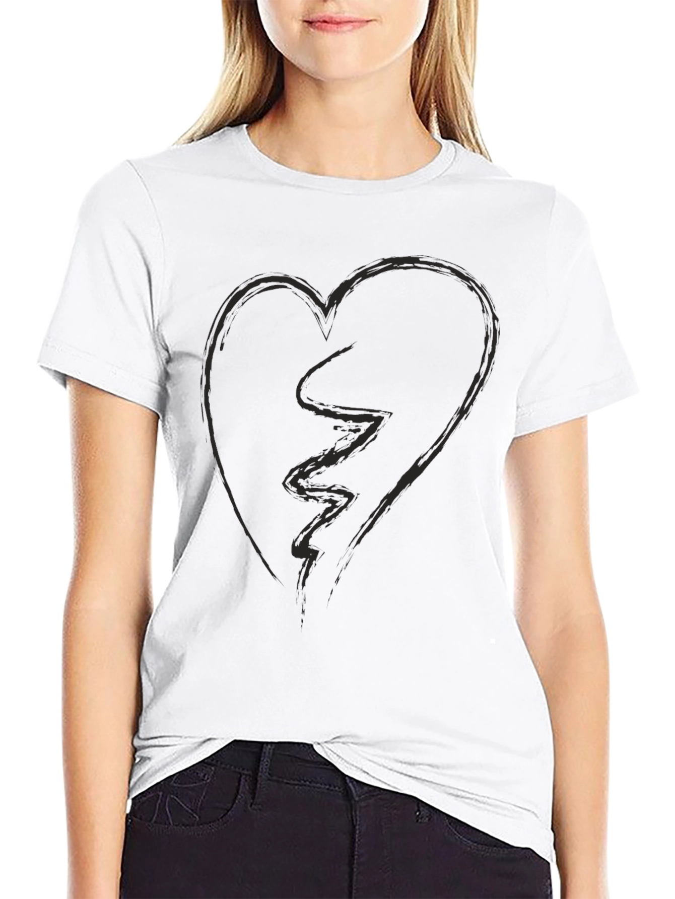 Heartbreak Graphic T-Shirt - Stylish Black Tee