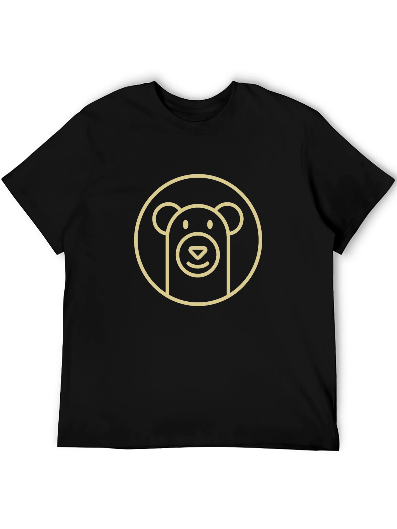Minimalist Bear Graphic Tee - Black