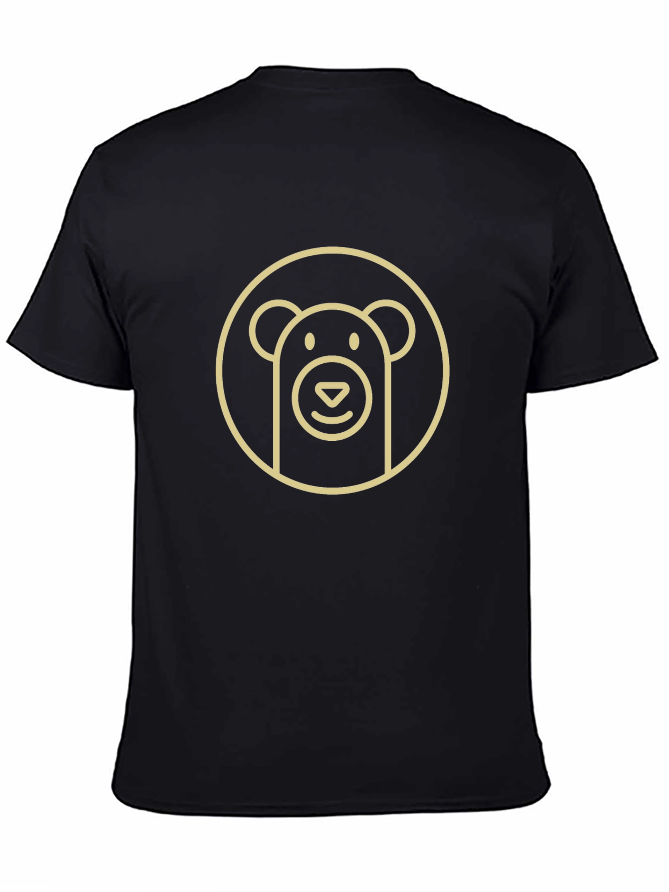 Minimalist Bear Graphic Tee - Black