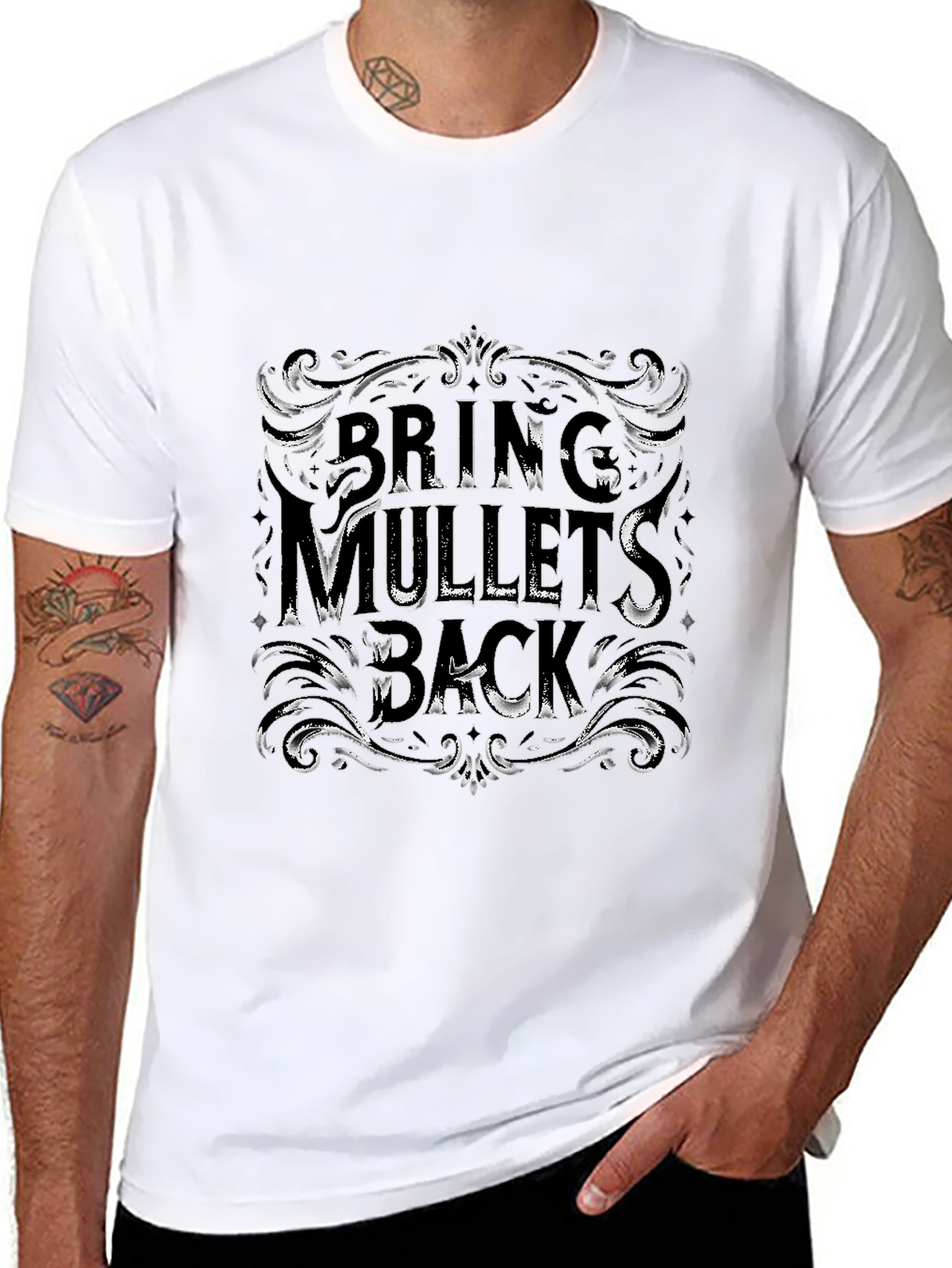 Bring Mullets Back Graphic Tee - Retro Style