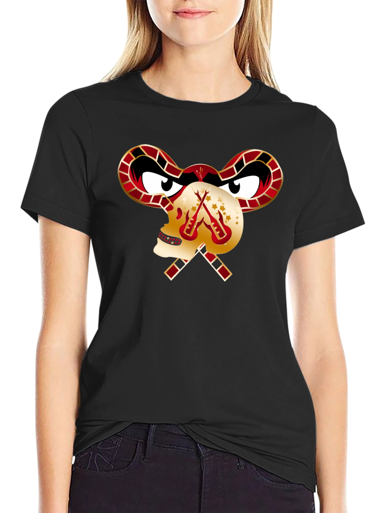 Skull Guitar T-Shirt - Edgy Rocker Design
