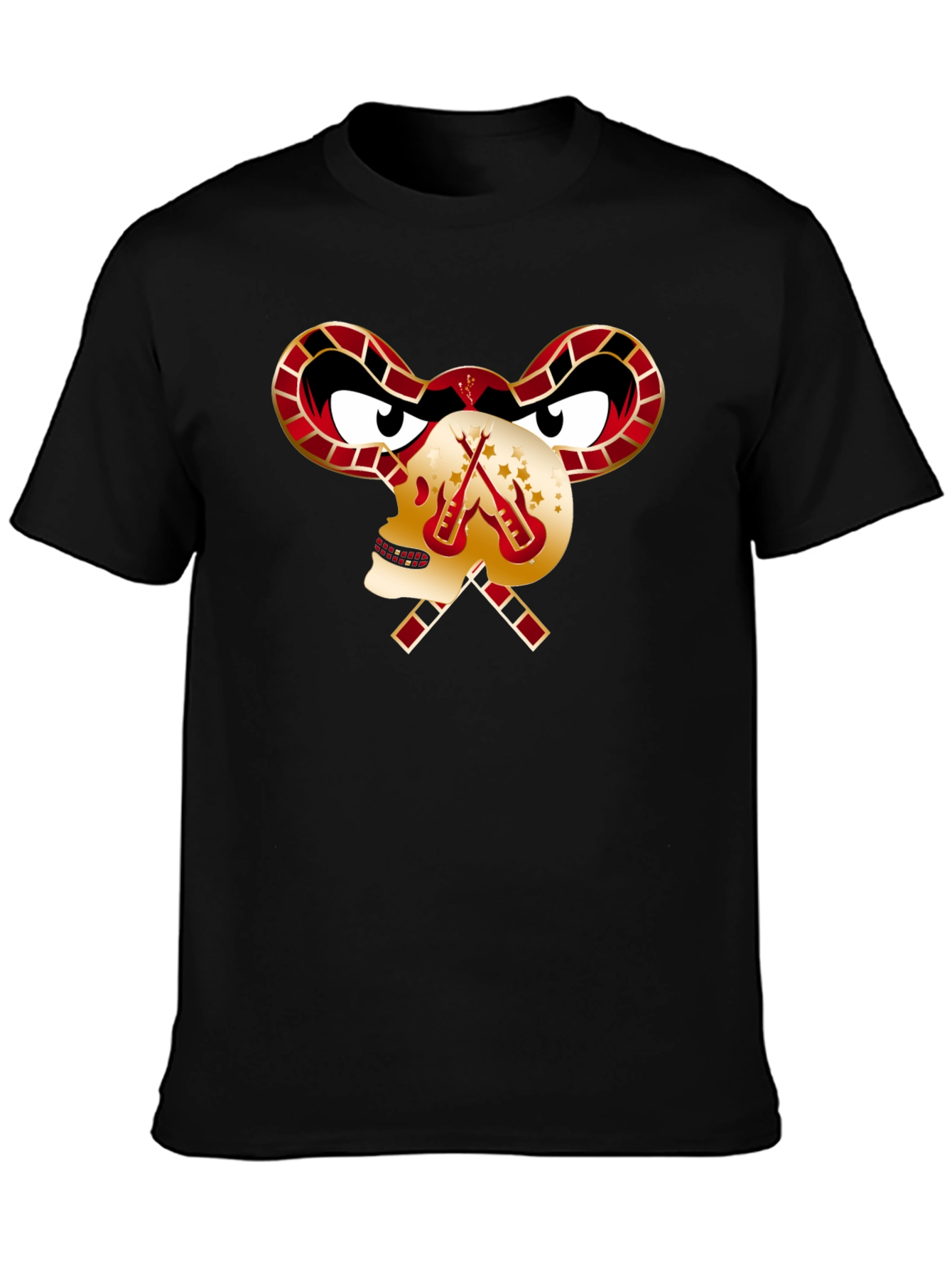 Skull Guitar T-Shirt - Edgy Rocker Design