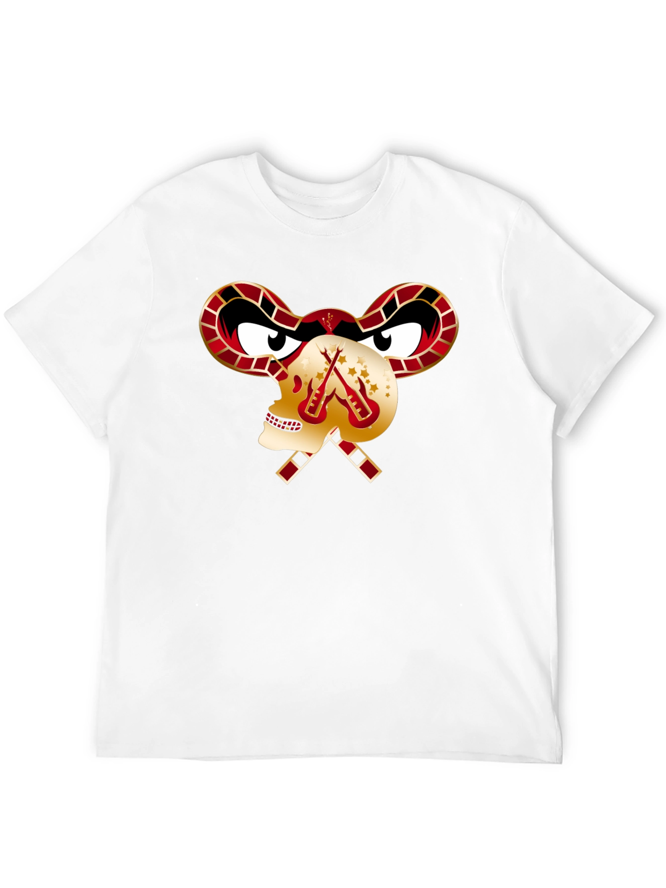 Skull Guitar T-Shirt - Edgy Rocker Design