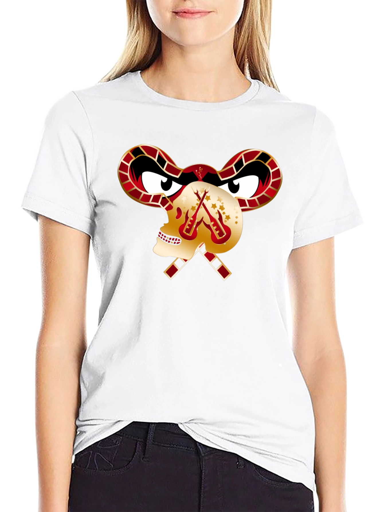 Skull Guitar T-Shirt - Edgy Rocker Design