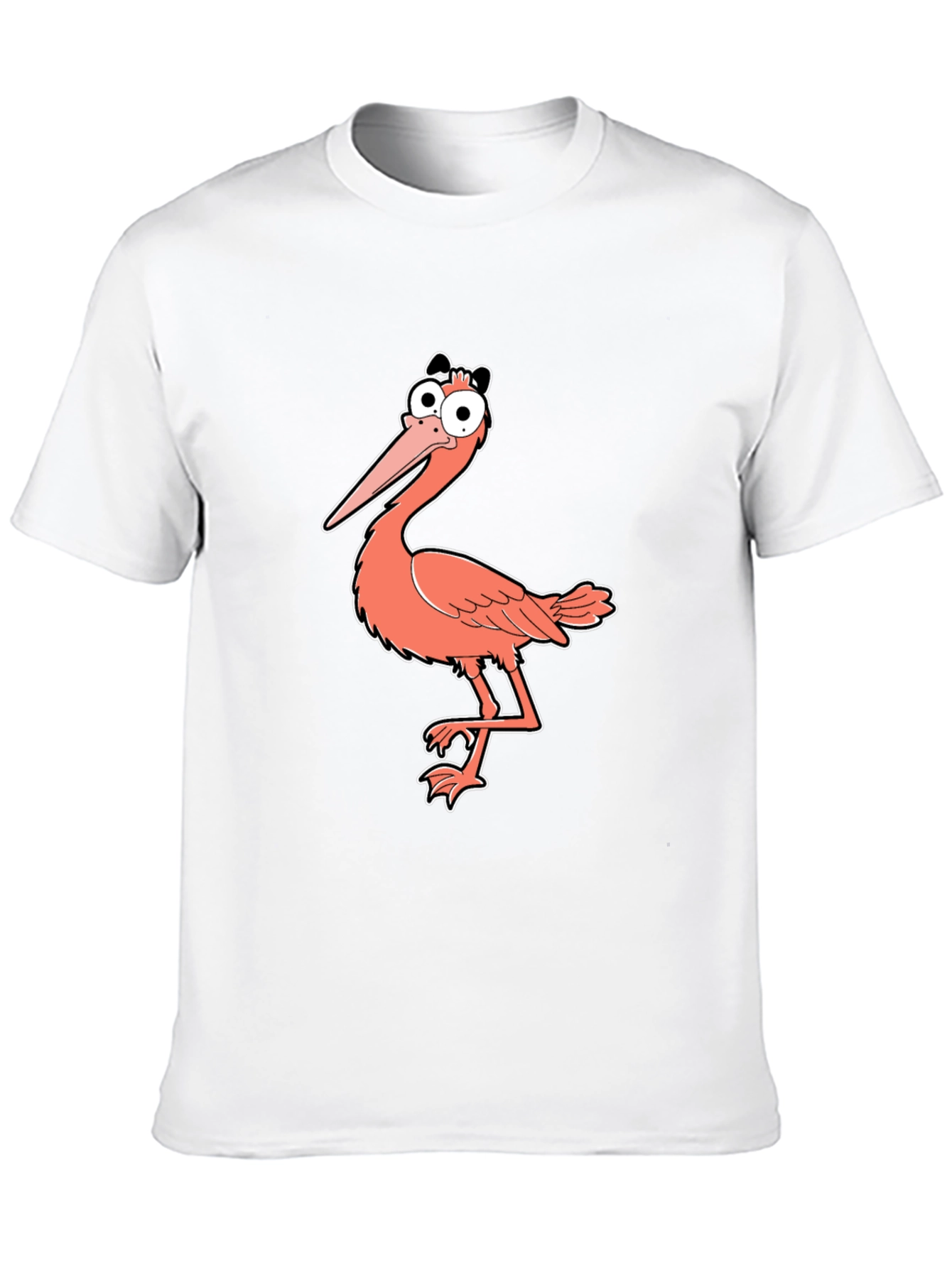 Funny Cartoon Bird Graphic Print Black T-Shirt