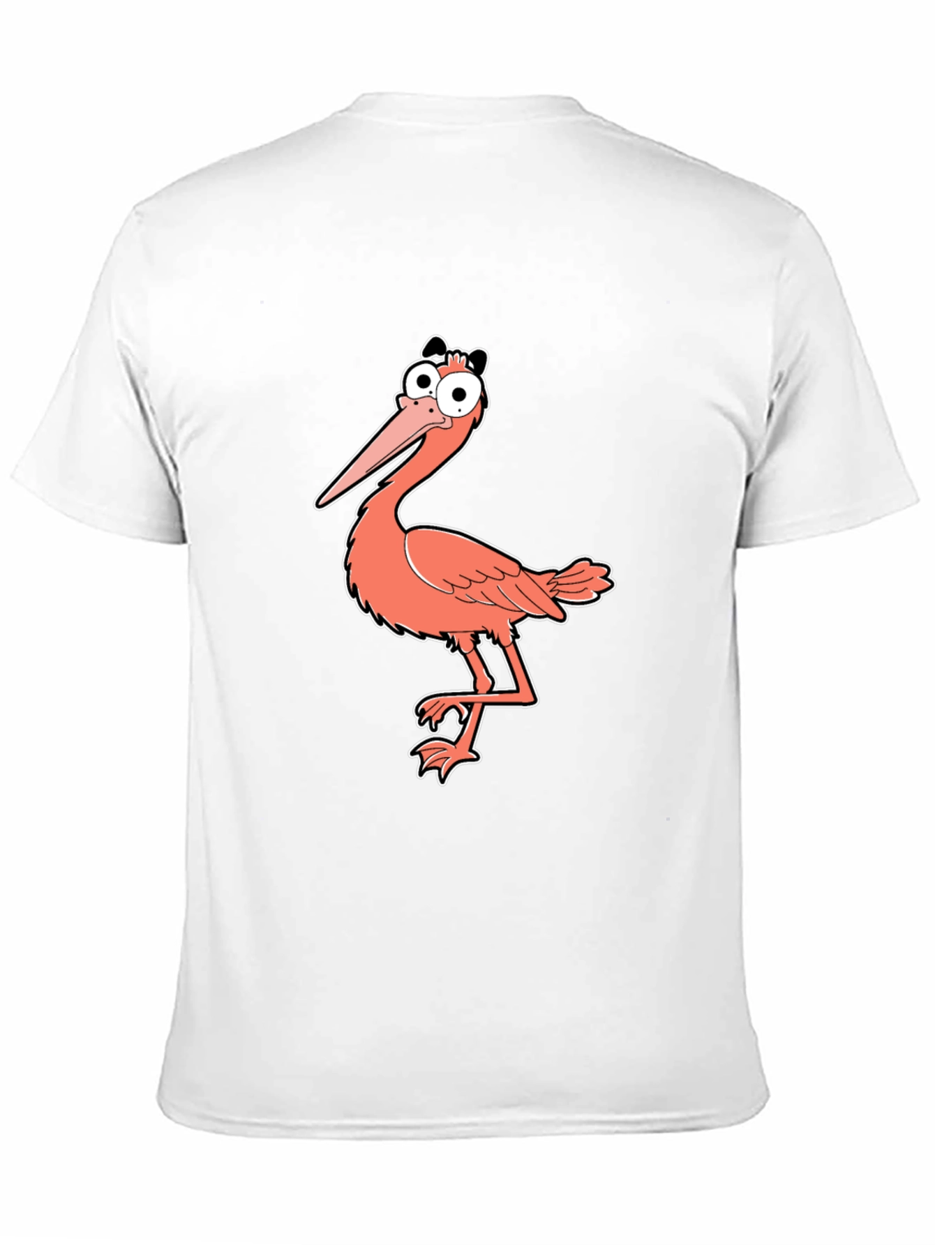 Funny Cartoon Bird Graphic Print Black T-Shirt