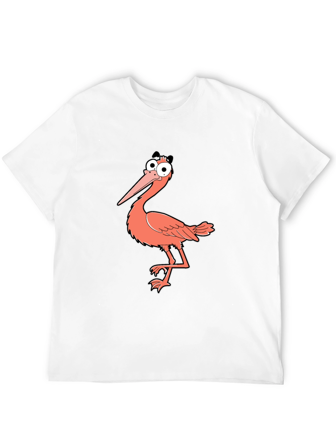 Funny Cartoon Bird Graphic Print Black T-Shirt