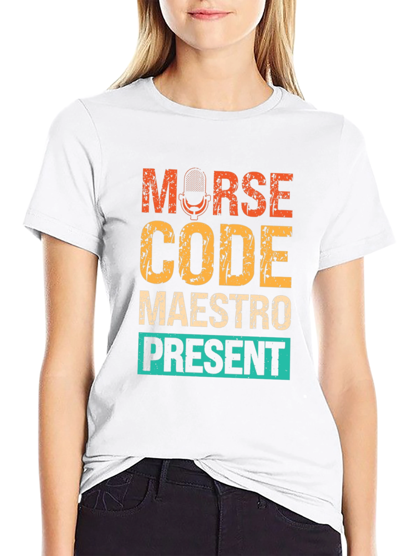 Morse Code Maestro Present T-Shirt - Black