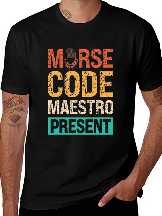 Morse Code Maestro Present T-Shirt - Black