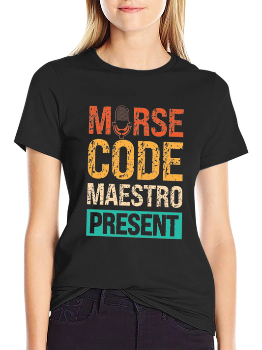 Morse Code Maestro Present T-Shirt - Black