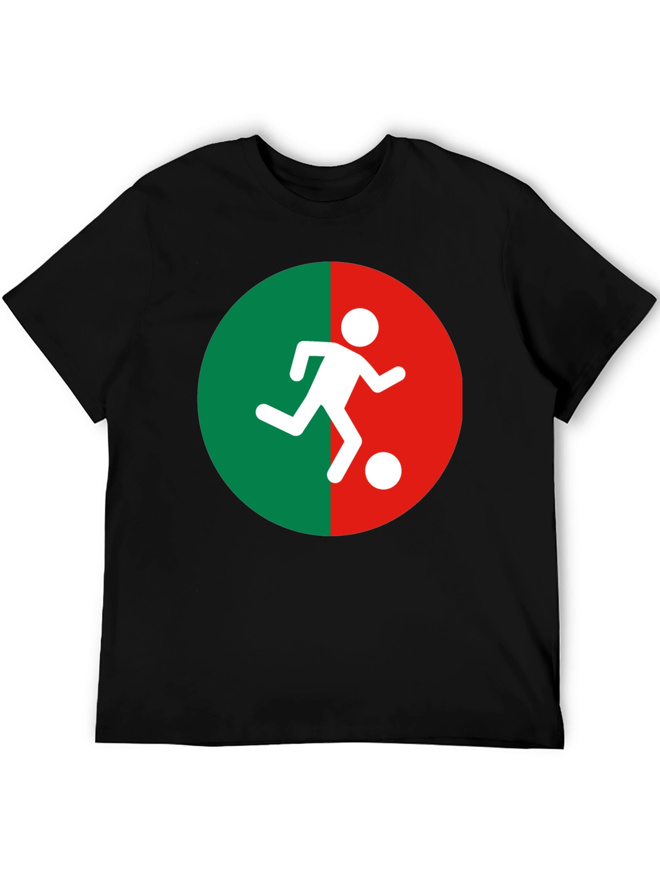 Soccer Player Graphic Tee - Black Cotton Blend Shirt