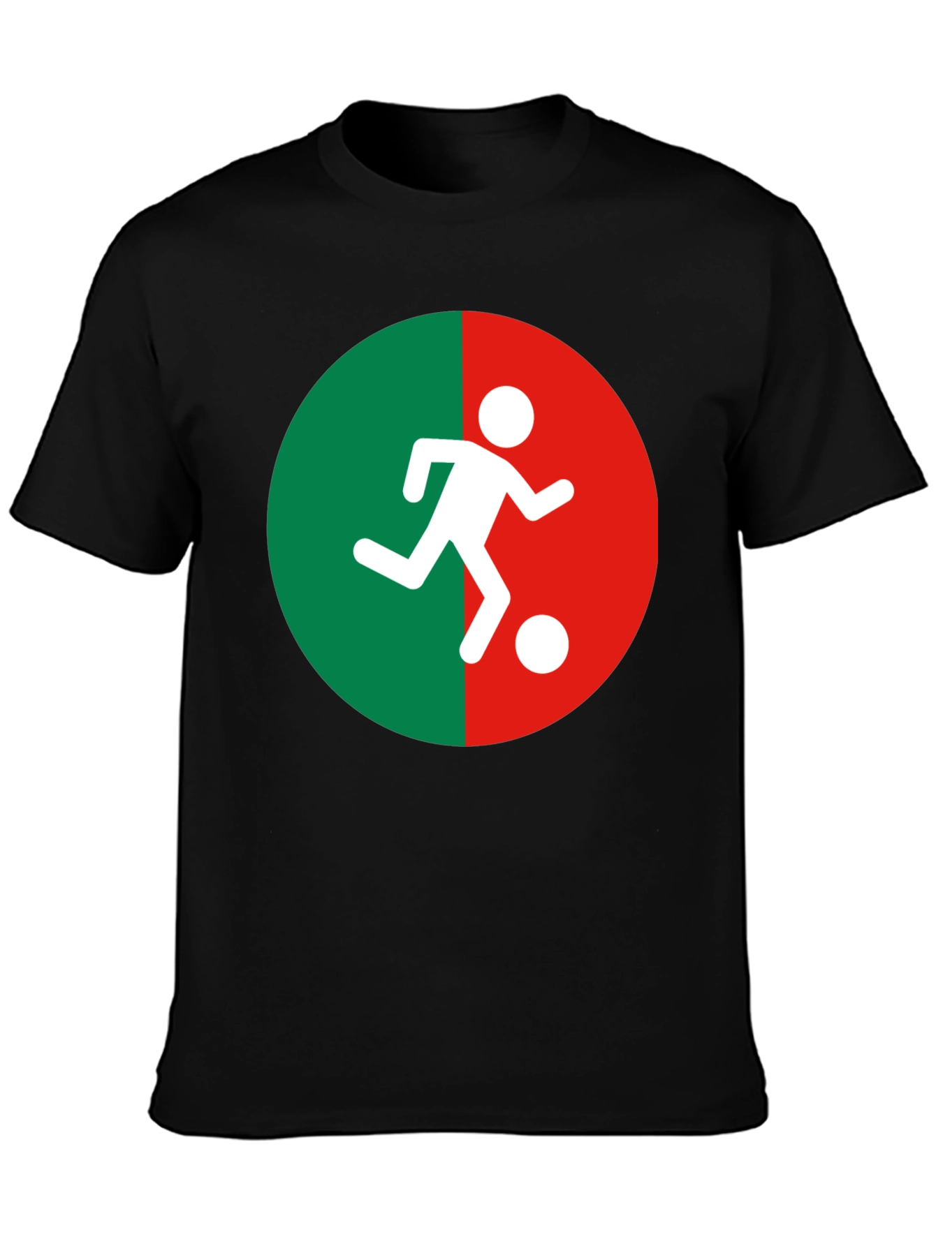 Soccer Player Graphic Tee - Black Cotton Blend Shirt