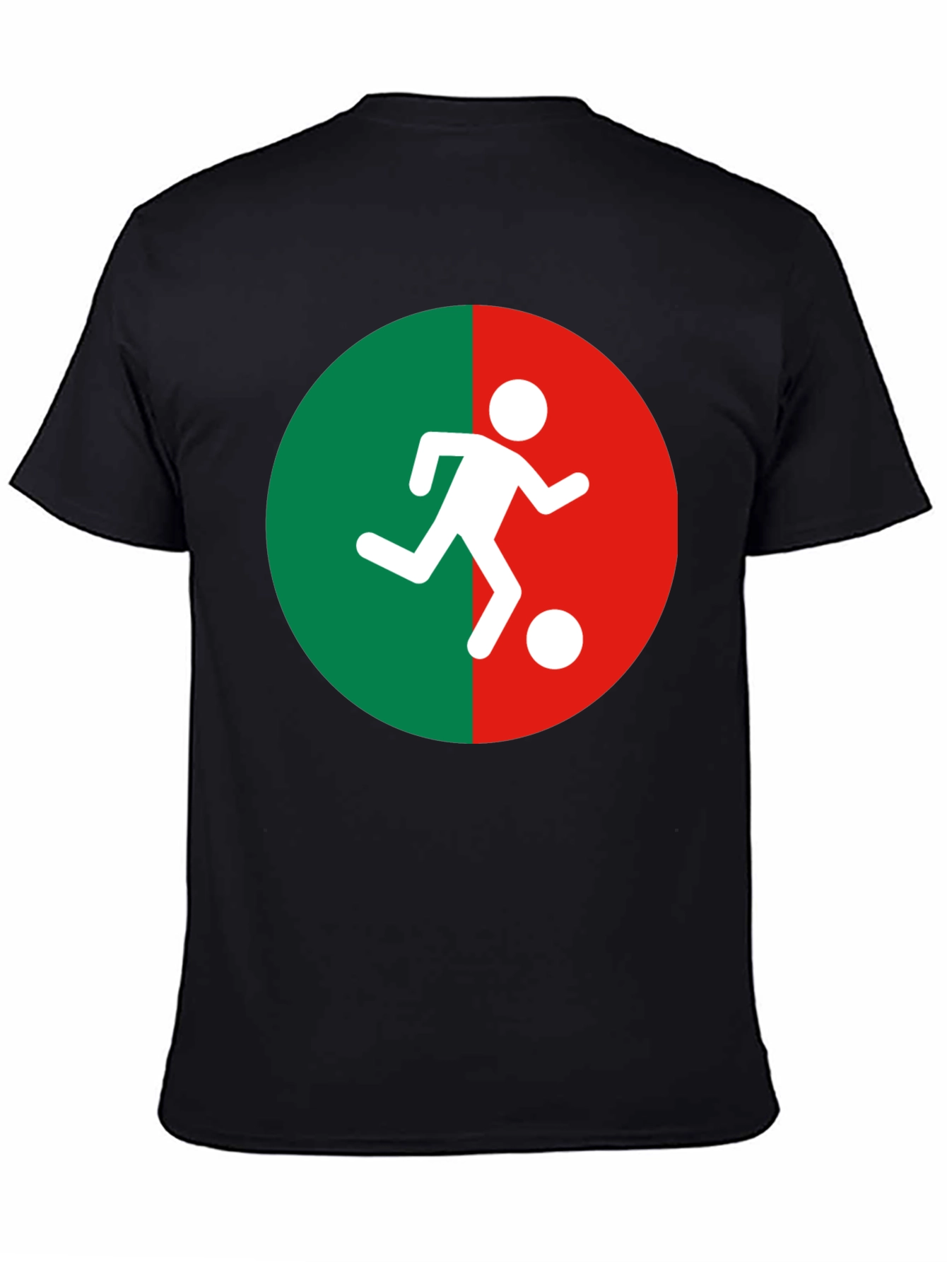 Soccer Player Graphic Tee - Black Cotton Blend Shirt