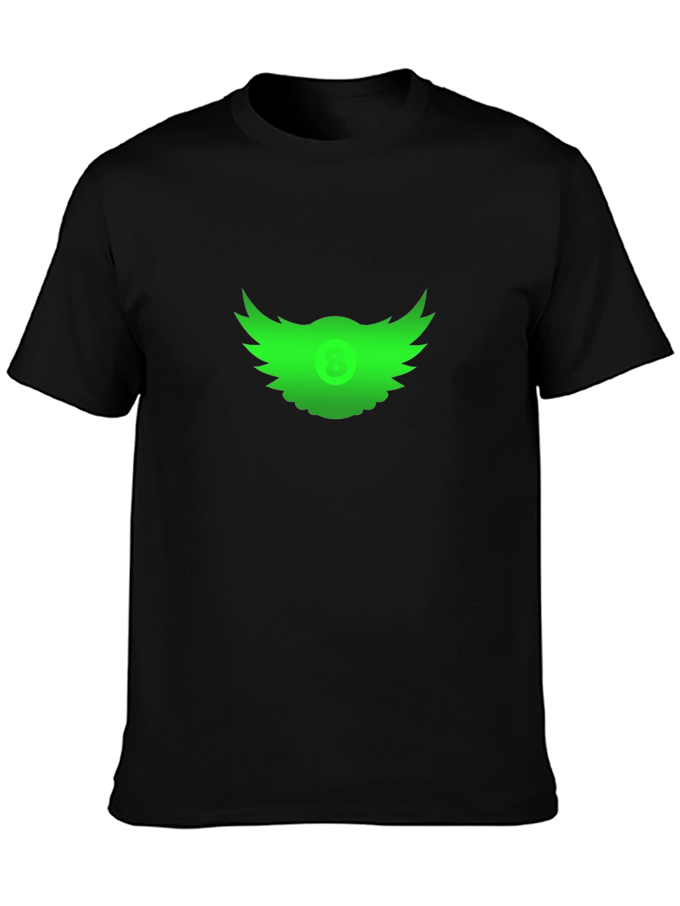 Green 8-Ball Wings Graphic T-Shirt