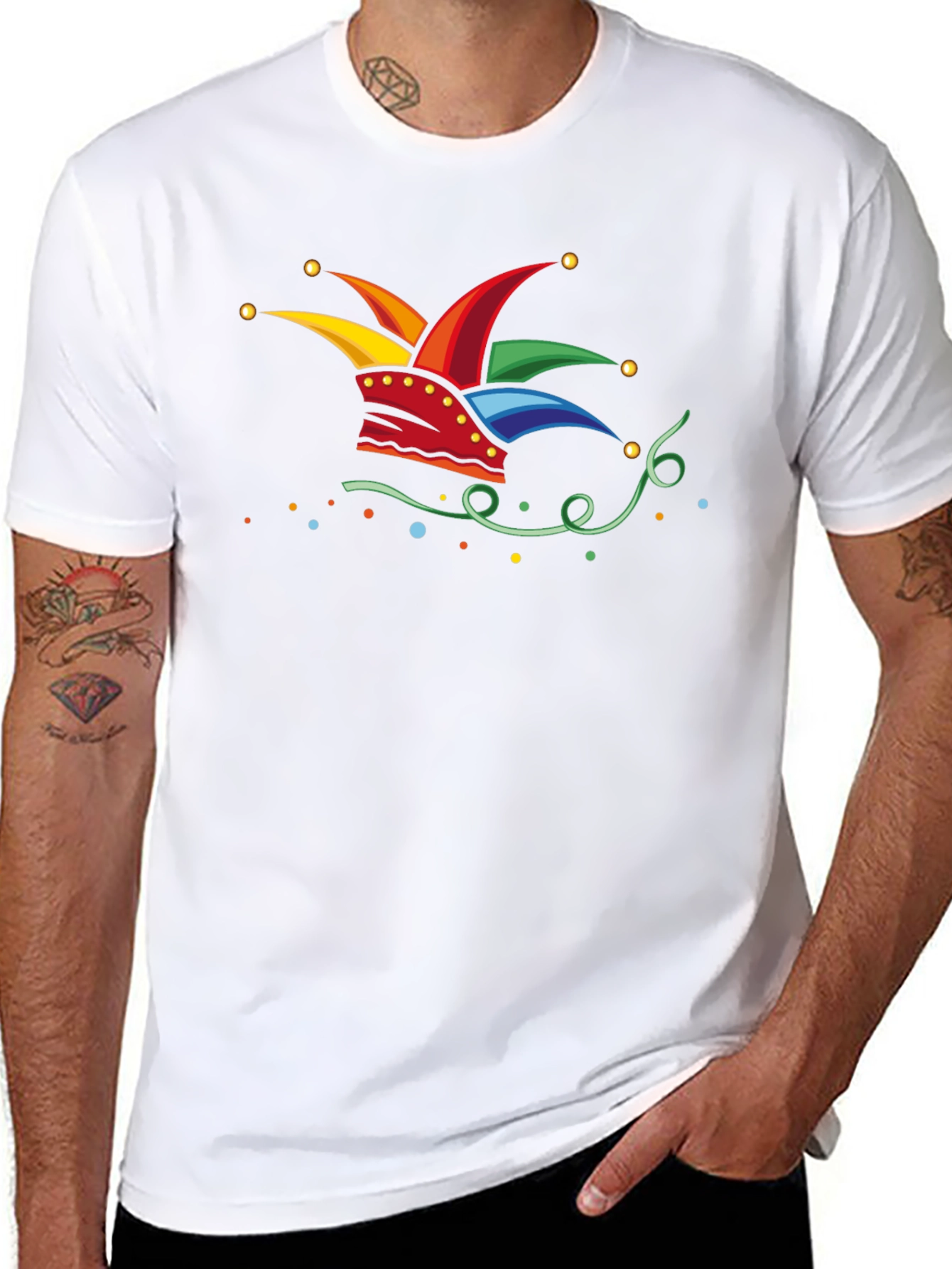 Jester Hat Graphic Black T-Shirt