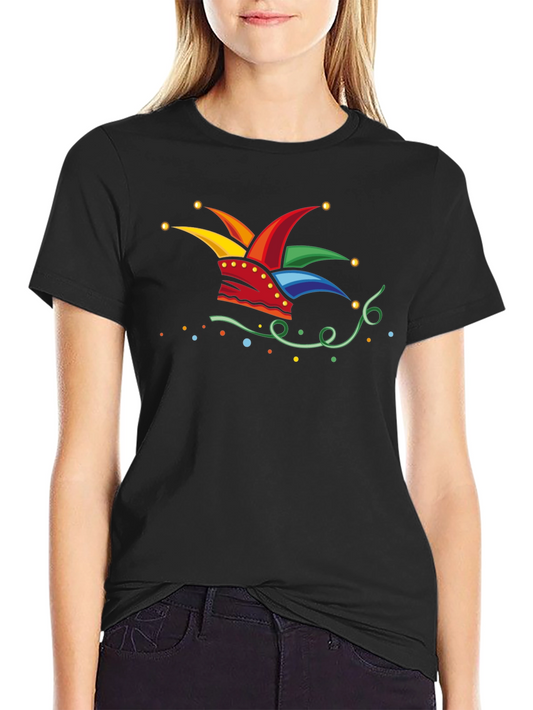 Jester Hat Graphic Black T-Shirt