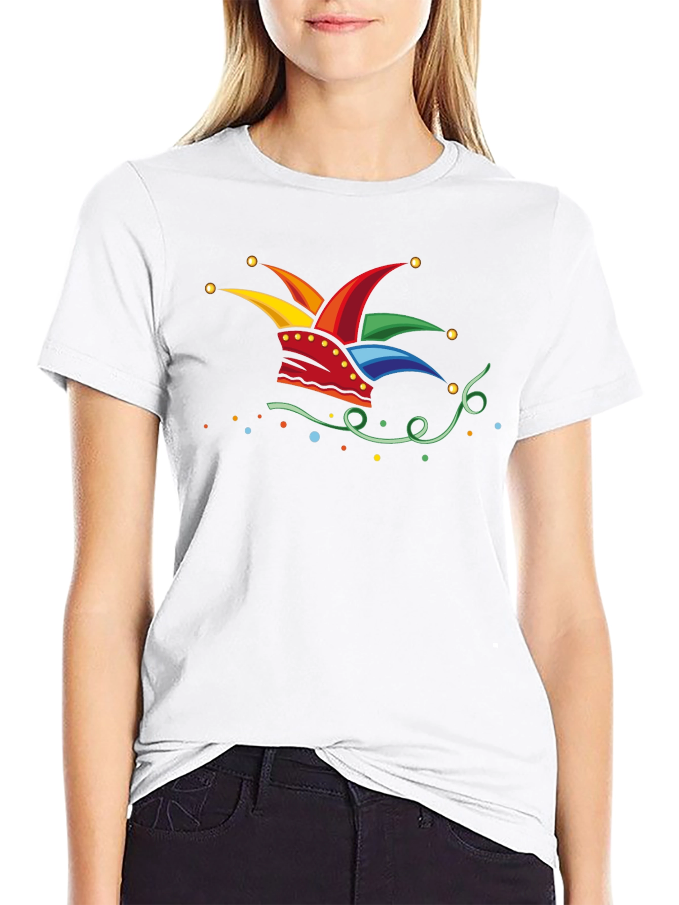 Jester Hat Graphic Black T-Shirt