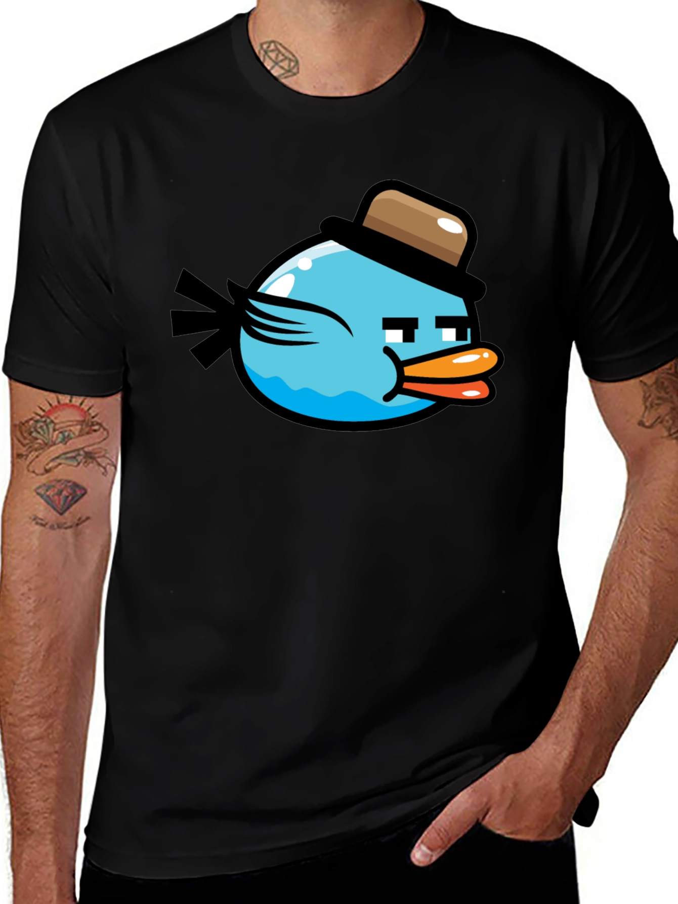 Funny Blue Bird T-Shirt - Cool Cartoon Design
