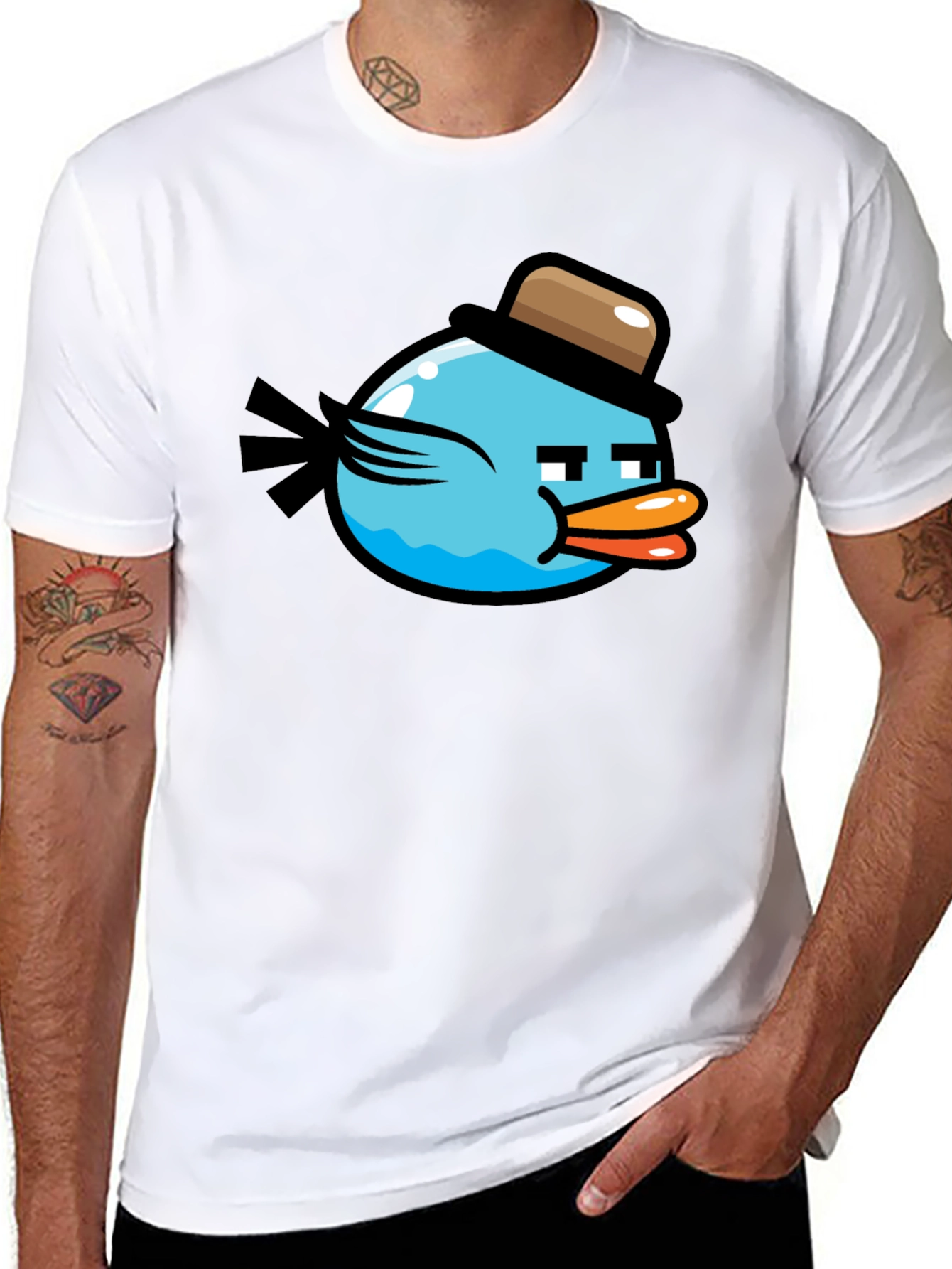 Funny Blue Bird T-Shirt - Cool Cartoon Design