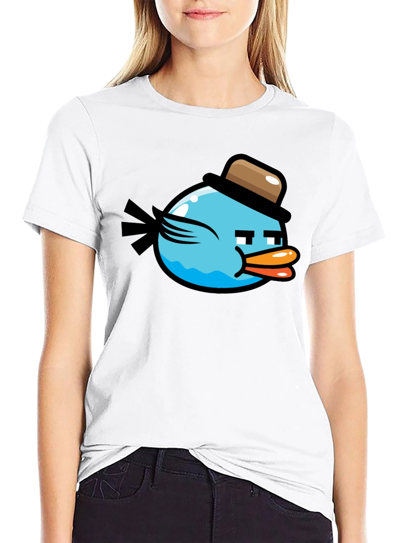 Funny Blue Bird T-Shirt - Cool Cartoon Design