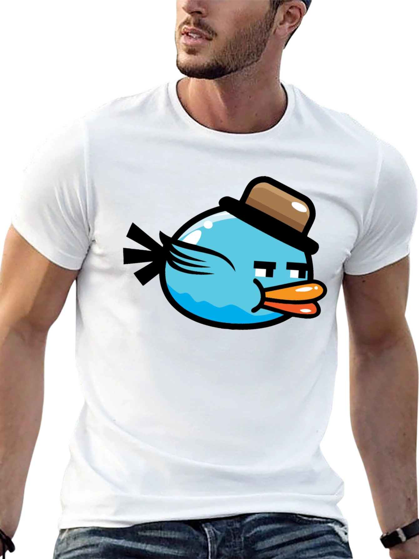 Funny Blue Bird T-Shirt - Cool Cartoon Design