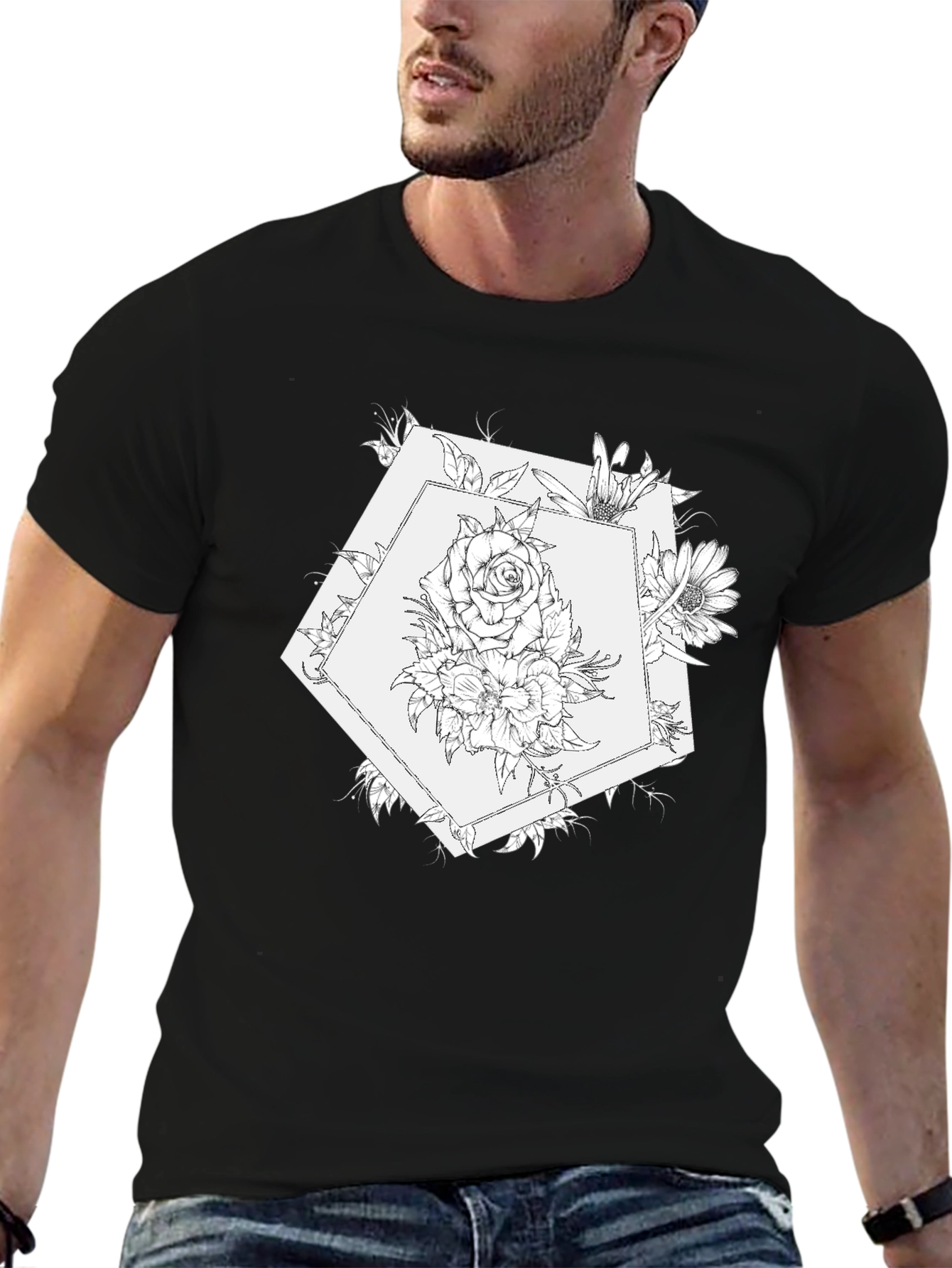 Floral Dodecahedron Graphic Tee