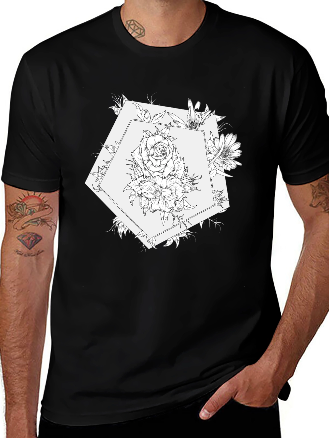Floral Dodecahedron Graphic Tee