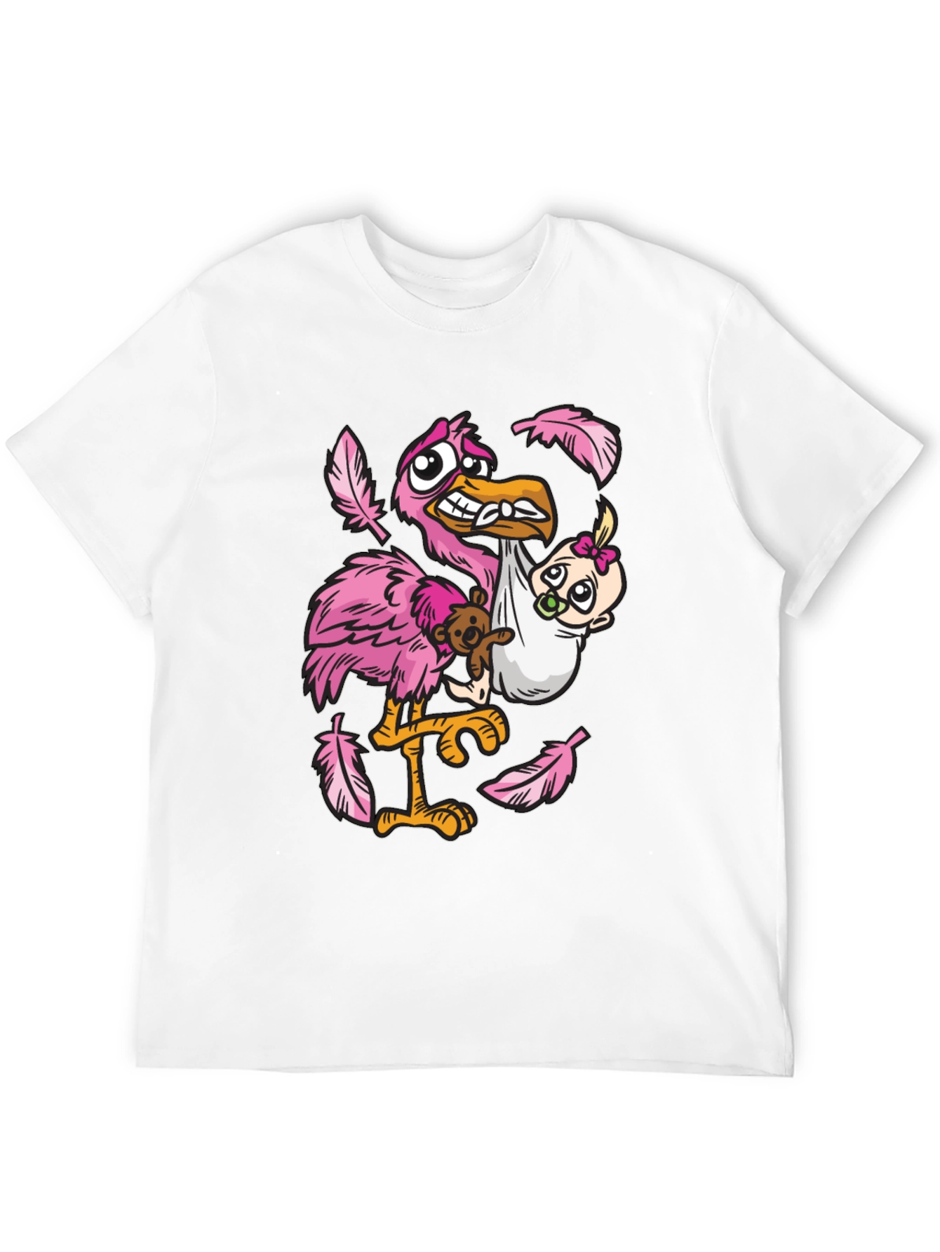 Stork Carrying Baby Graphic T-Shirt