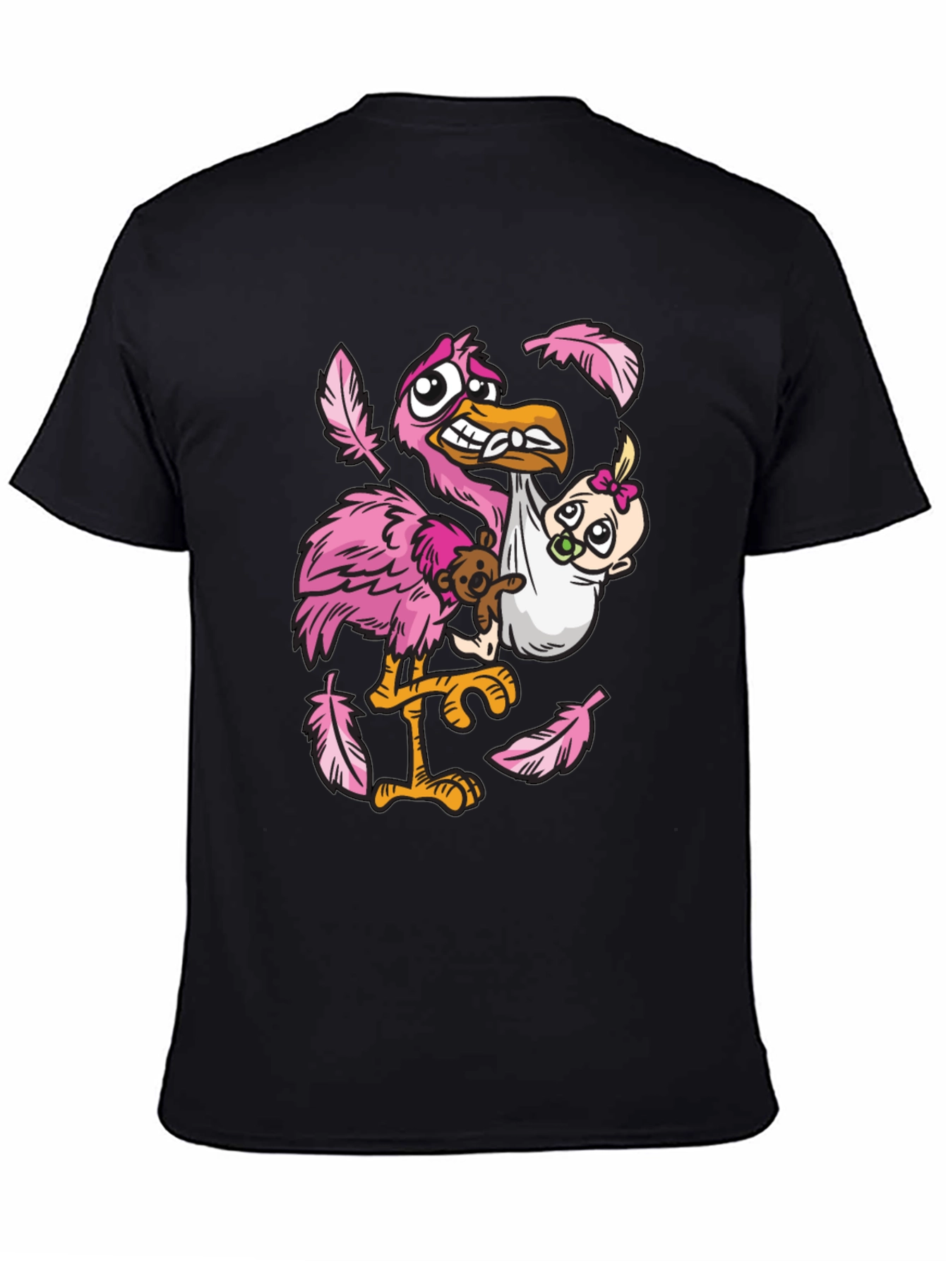 Stork Carrying Baby Graphic T-Shirt
