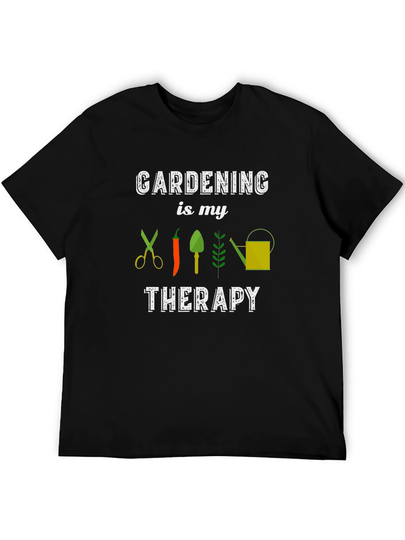Gardening Therapy T-Shirt - Black Unisex