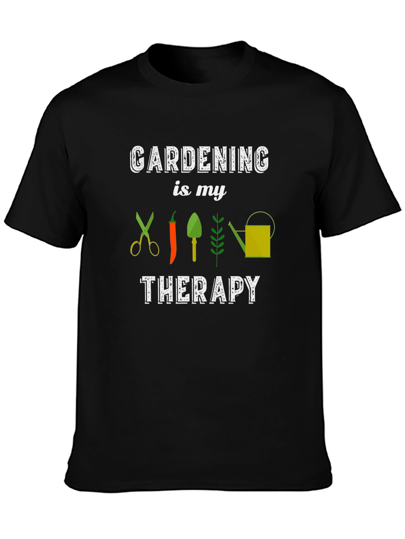 Gardening Therapy T-Shirt - Black Unisex