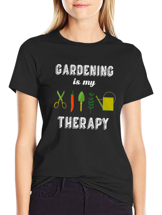 Gardening Therapy T-Shirt - Black Unisex