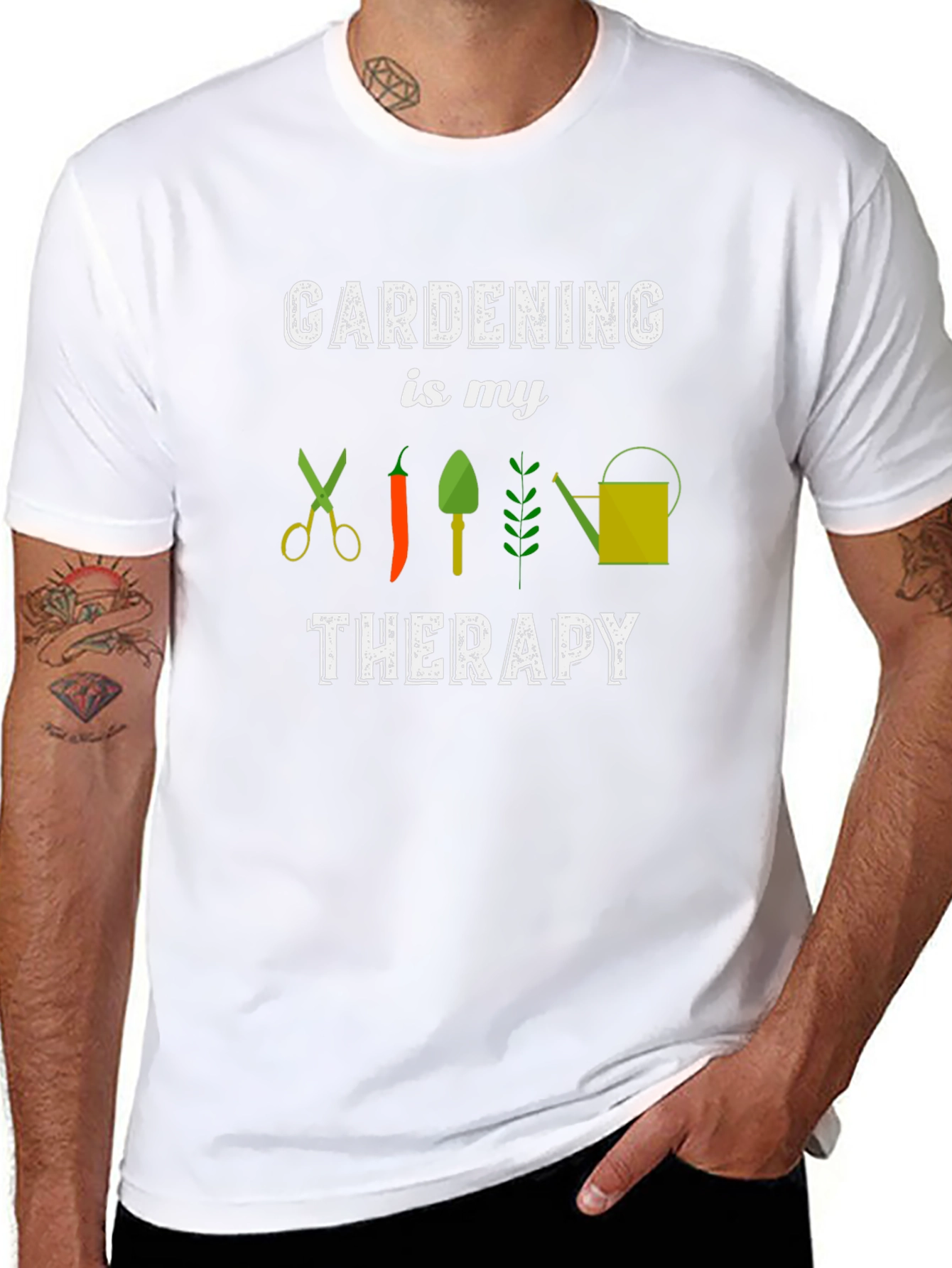 Gardening Therapy T-Shirt - Black Unisex