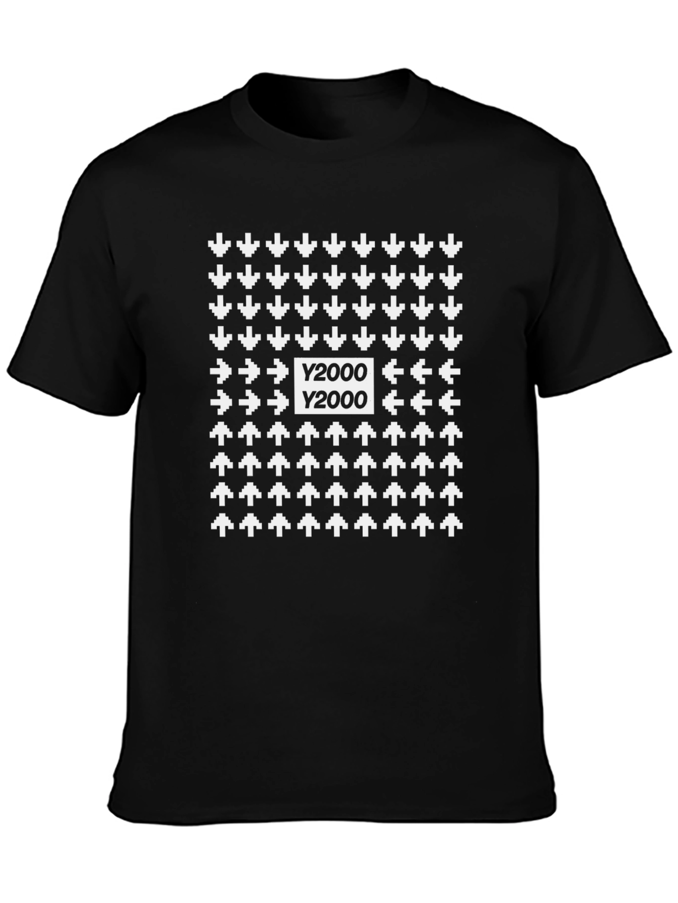 Y2000 Graphic Print Black Cotton Tee