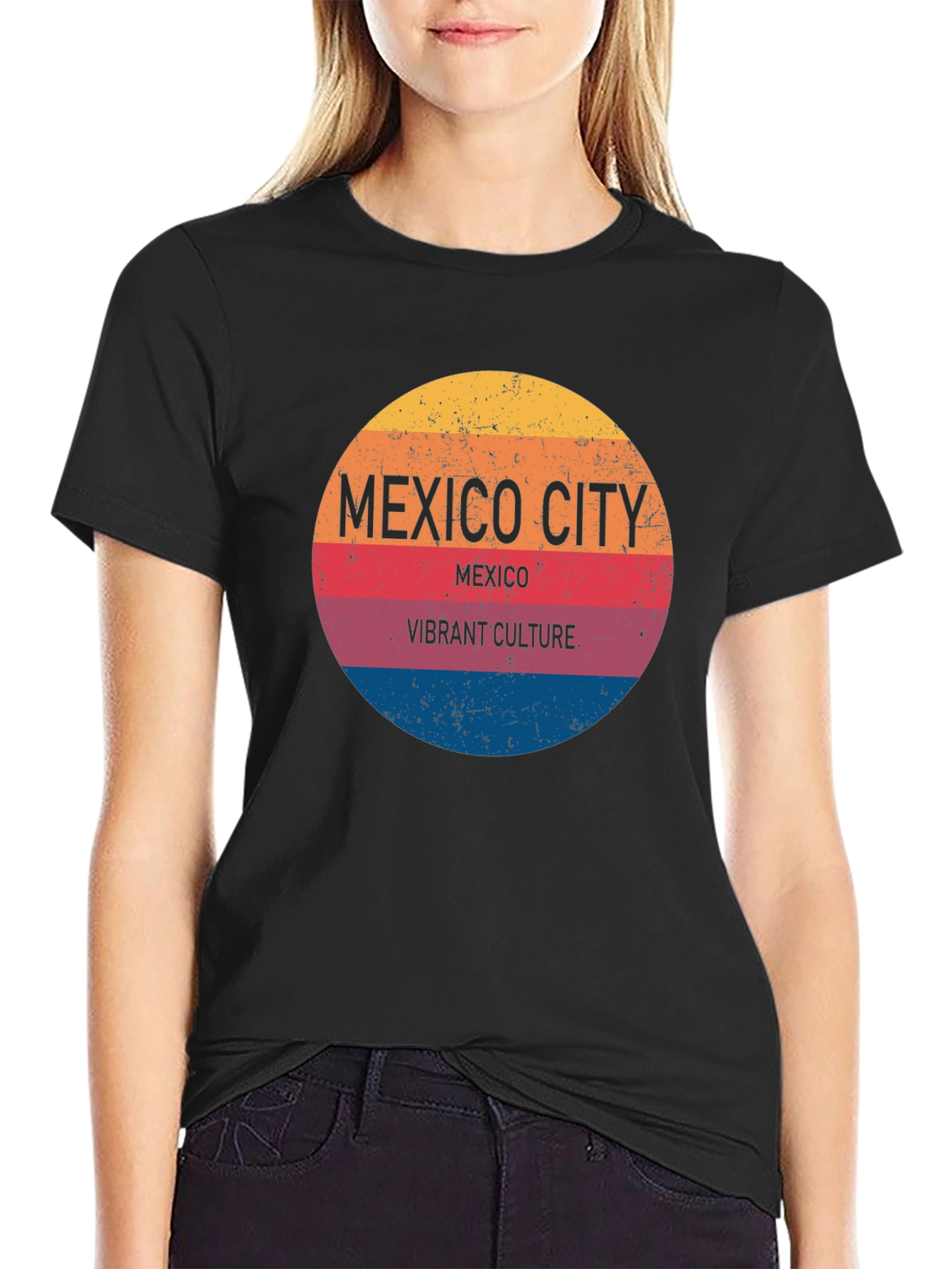 Mexico City Vibrant Culture T-Shirt - Black