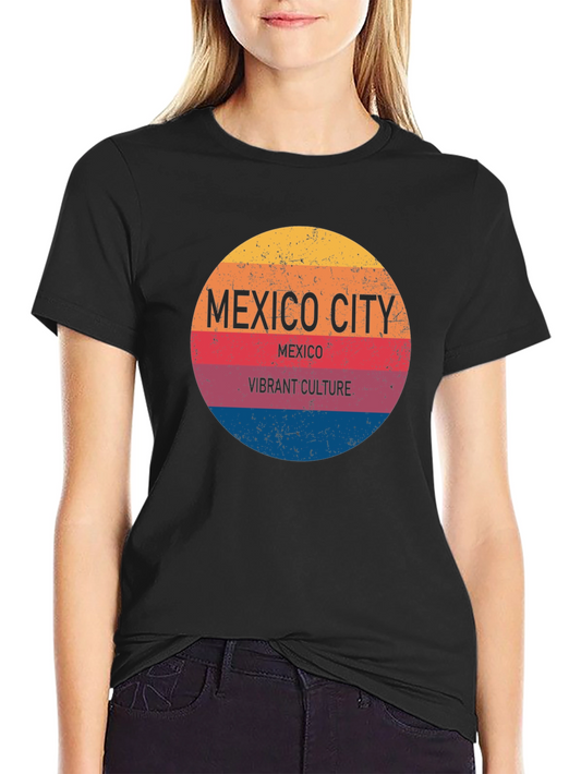 Mexico City Vibrant Culture T-Shirt - Black
