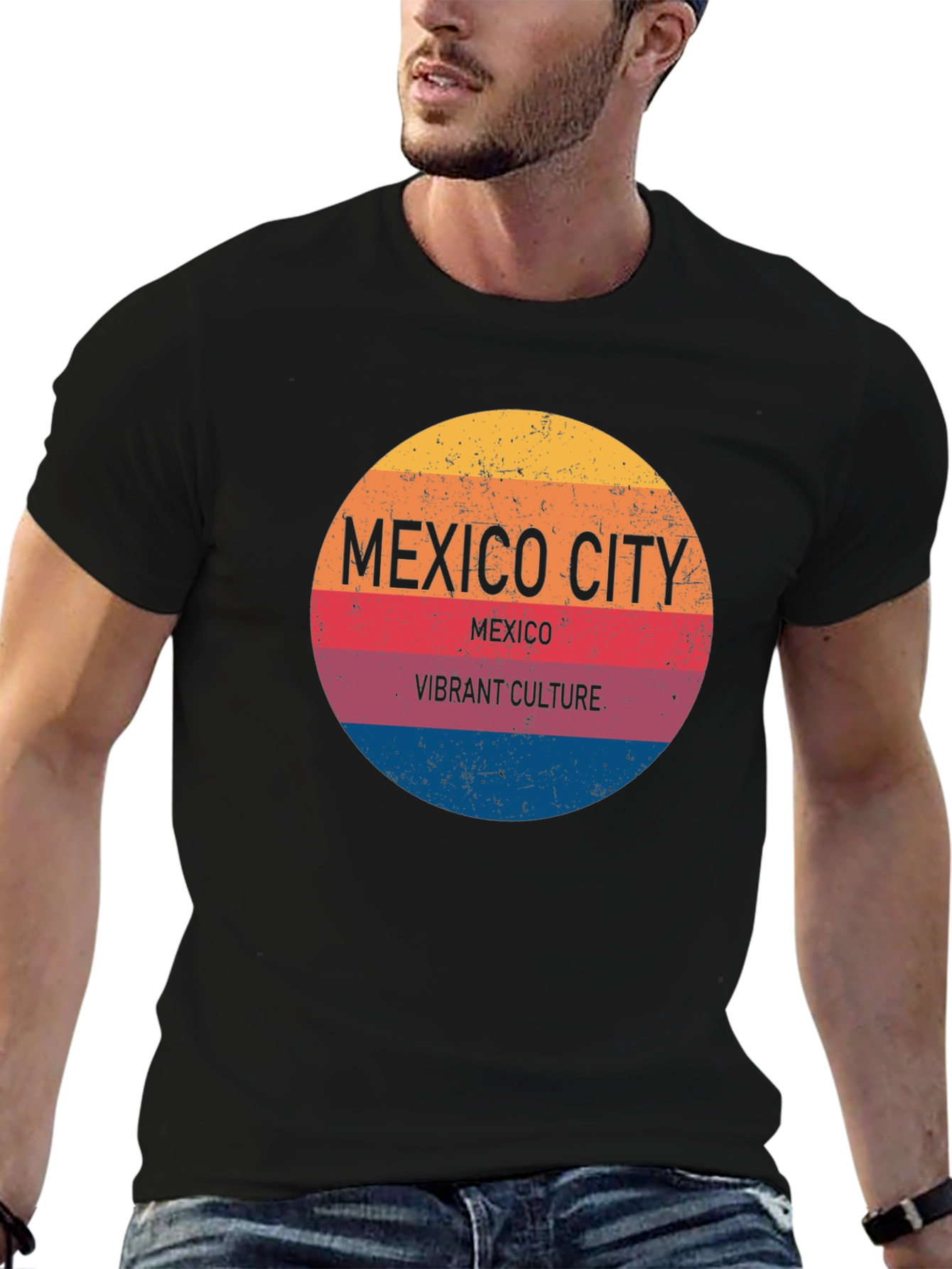 Mexico City Vibrant Culture T-Shirt - Black