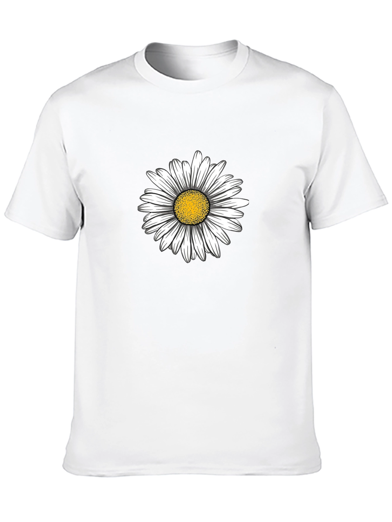 Daisy Graphic Black T-Shirt Casual Cotton Top