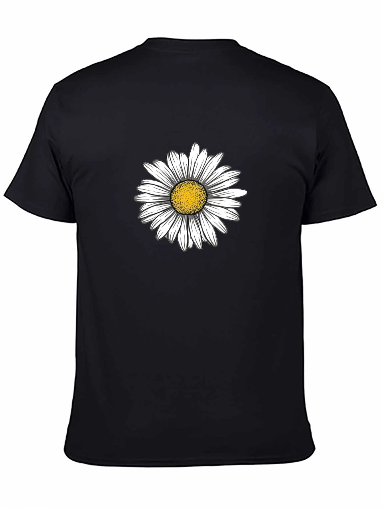 Daisy Graphic Black T-Shirt Casual Cotton Top