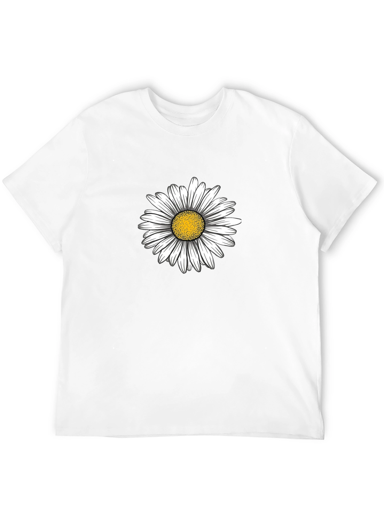 Daisy Graphic Black T-Shirt Casual Cotton Top