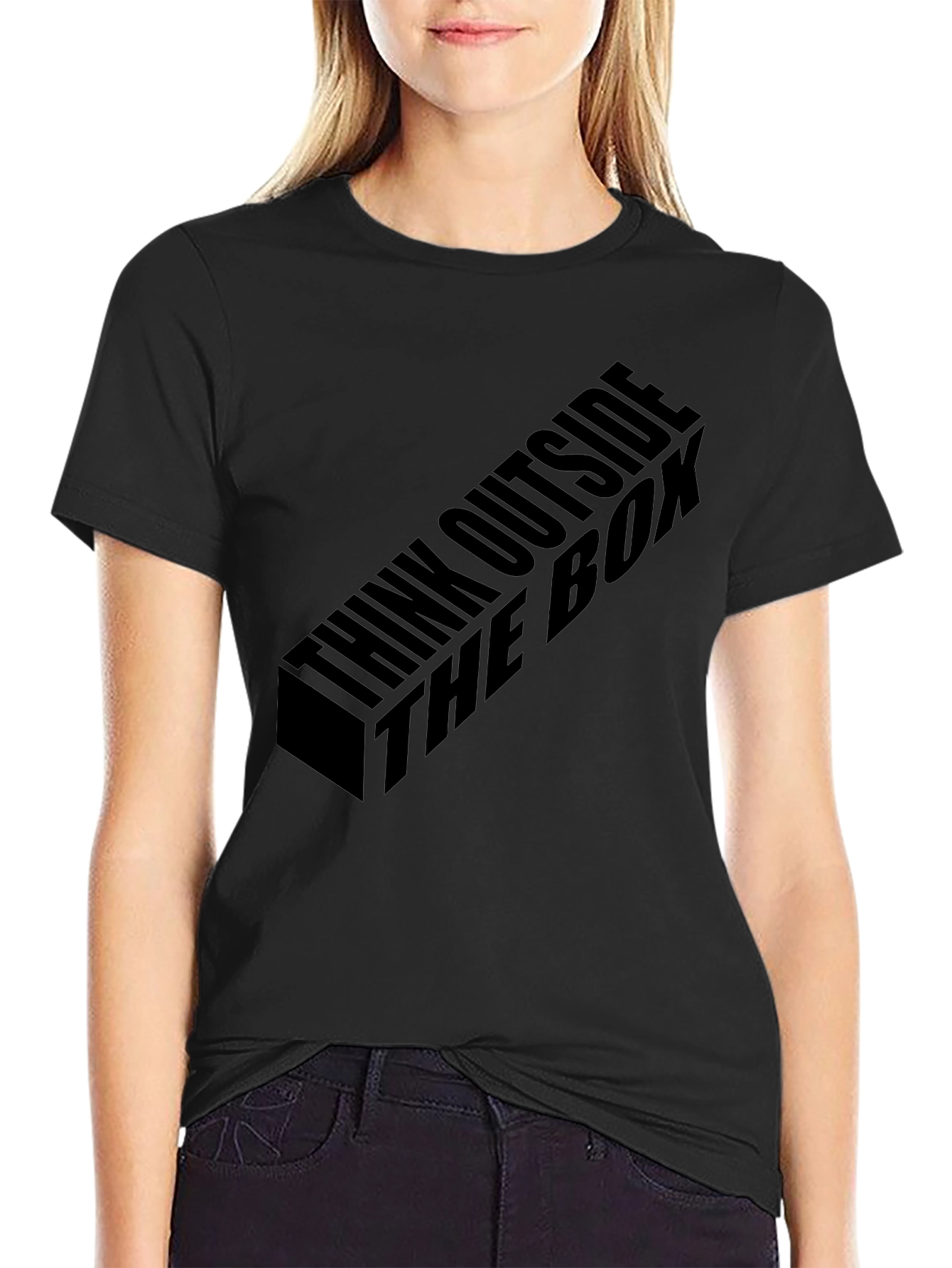 Think Outside the Box Mens Black T-Shirt