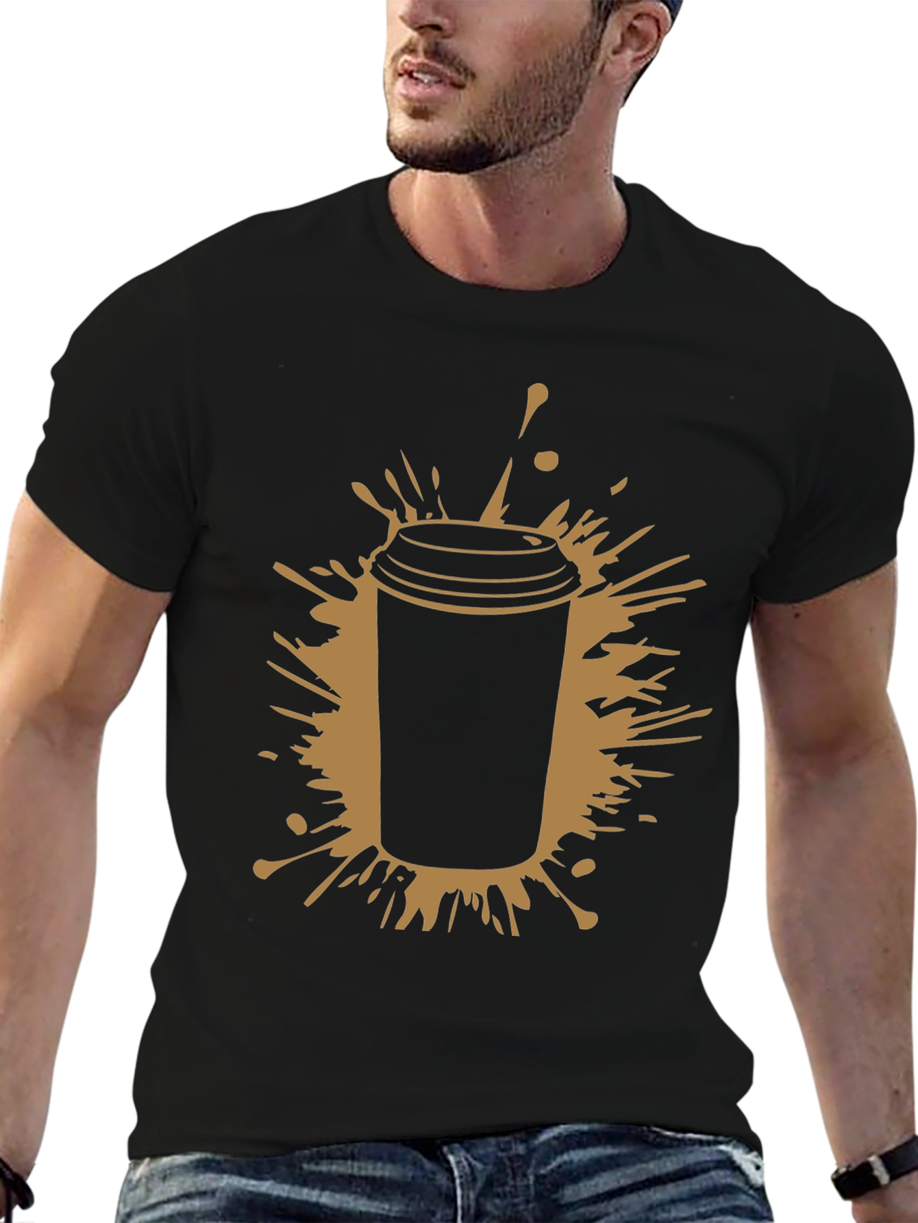 Coffee Splash Black T-Shirt