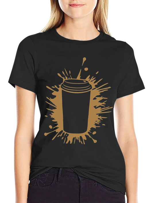 Coffee Splash Black T-Shirt