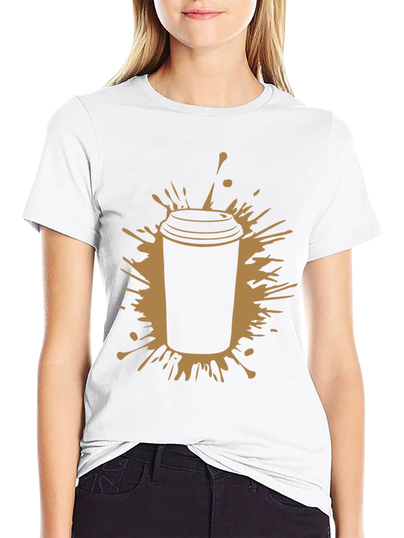 Coffee Splash Black T-Shirt