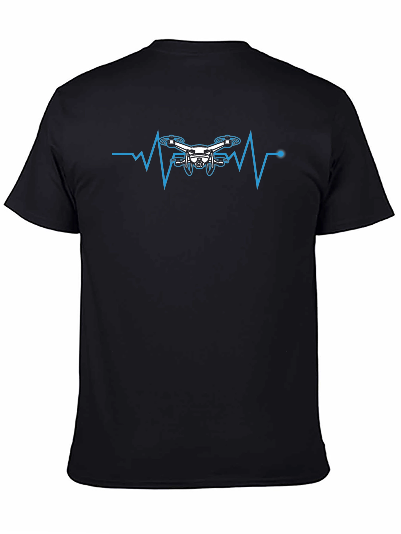 Drone Heartbeat Graphic T-Shirt - Black