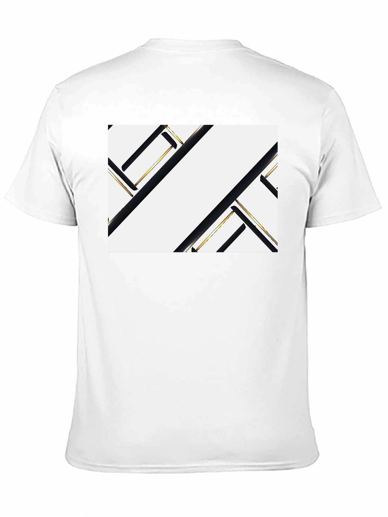 Abstract Geometric Black and Gold Graphic Tee