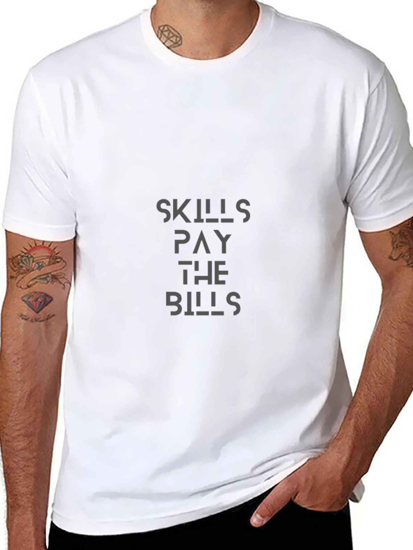 Skills Pay The Bills Graphic T-Shirt - Black